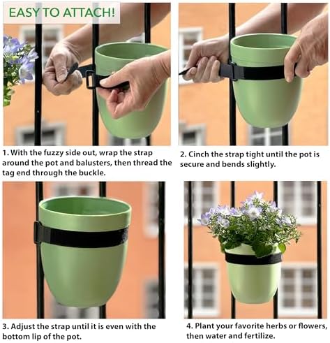 Railing Planter for Outdoor Plants (6-inch, 3-Pack) | Hanging Planter for Railings, Fence Posts | Balcony Wall Planter for Herbs, Flowers and Succulents | Made in The USA - Image 4