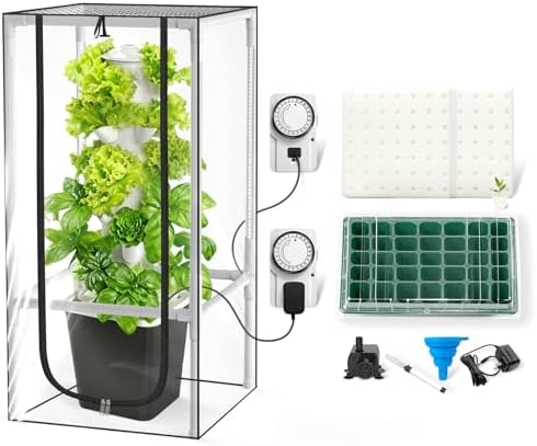 JESLED 6 Tiers Hydroponics Growing System Kits with LED Grow Lights,Tent by JESLED
