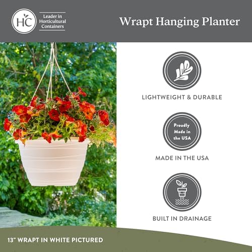 The HC Companies Wrapt Hanging Planter, 13 Inch, Black, 2-Pack - Image 4