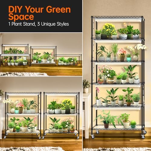 Bstrip DIY Plant Shelf with Grow Light, Adjustable, 29.5x13.8x70.9in - Image 5