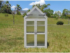 Mini Greenhouse , Tiered Plant Stand for Indoor/Outdoor Use, Small Wooden Green House with Adjustable Shelves & Roof Panels, Greenhouse Cabinet Fit for Plants, Herbs, Tomatoes - Image 2