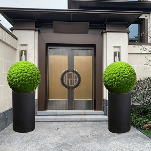 Faux Moss Balls Decorative Dia 16in, Artificial Plant Topiary Ball Tree, Round Faux Moss Balls Outdoor, Green Grass Decorative Balls, for Balcony,Garden, Wedding and Home Décor - Image 2