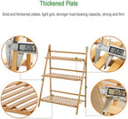 Folding Bamboo Plant Stand, Flower Pot Display Shelf Rack Tiered Plant Stand, Flower Display & Storage Rack, Planter Ladder Shelf for Indoors Outdoors Patio Balcony Garden,C-70 * 40 * 96cm - Image 6