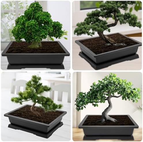 GROWNEER Large Bonsai Pots 3 Pack 14 Inch with Drainage Trays Training Pot - Image 6