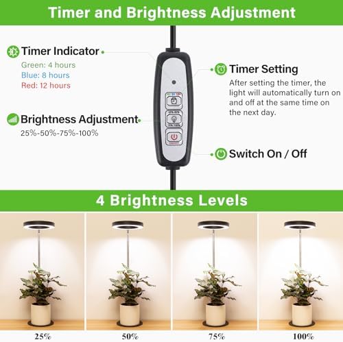 LORDEM Desk Grow Light, Full Spectrum LED for Indoor Plants, 2 Pack - Image 4