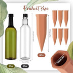 SiliFine 6 Sets Terracotta Watering Spikes,Clear Green and Terracotta - Image 2