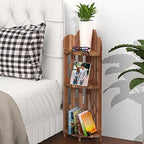 Meangood Bathroom Corner Shelf Stand, 3 Tier Pine Wood Display Shelf for Narrow Space, Shower Corner Shelf, Plant Stand Nightstand, for Living Room, Bedroom, Home Office, Elegant - Image 4