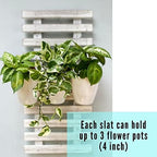 ShopLaLa Wooden Wall Hanging Planter - 2 Pack Wall Plants Holder for Flower Pot Indoor Outdoor Large Rustic White Wood Vertical Herb Garden System Boho Countryside Theme Decor 47.2" (120cm) - Image 3