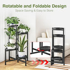5 Tier Plant Stand Indoor Outdoor Corner Tall Metal Flower Shelf - Image 2