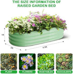 GarveeLife 2 Pcs 4.5x2x1ft Oval Raised Garden Bed, Galvanized Raised Beds,Open-Ended Base Metal Raised Planter Beds,Garden Bed Outdoor,Planter Raised Boxes for Vegetables, Flowers,Tool-Free Asse,Green - Image 2