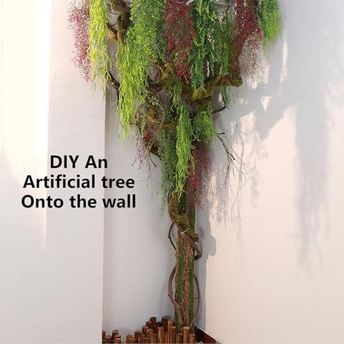 74.8" Thick Fake Tree Trunk Branches Wall Moss Twig Hanging Vine - Image 6