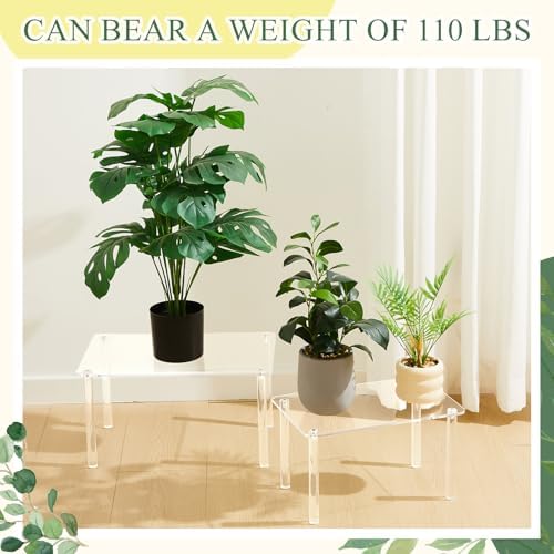 RattanView 1 Pcs 14 Inch Acrylic Risers Display Stands 4-leg Plant Stand - Image 3