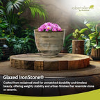 Headwind Glazed Ironstone Hamilton Collection Decorative Plant Pot – 14" Sandstone Beige Pot – Lightweight & Durable with Drainage Flower Pots for Indoor Plants & Outdoor Planter Use by Robert Allen - Image 4