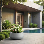 Kante Pale Gray Concrete Planter 20" Dia All-Weather Round Large Pot - Image 3