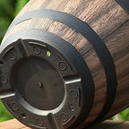 2Pcs Eco-Friendly Faux Whiskey Barrel Planter - 12in Durable Plastic Flower Pot for Indoor & Outdoor Decor - Lightweight and Portable with Tray(Size 2) - Image 6