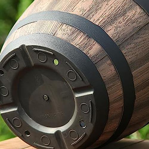2PC Faux Whiskey Barrel Planting Basket with Tray, Plastic Bucket Barrel Plant Pot for Indoor Outdoor Yard Patio, Large Flowerpot with Drainage Holes for Flowers Plants - Image 5