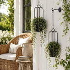 Hanging Planters for Indoor Plants Black Modern Hanging Pots for Plants 5.5 Inch,Metal Hanging Baskets Window Plant Hanger Ceiling Hanging Flower Pots with Chain for Wall Decor - Image 4