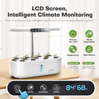 Ahopegarden Hydroponics Growing System with 12 Pods, Indoor Garden Kit with LED Grow Light & LCD Temp Humidity Display, Smart Quiet Pump Planter for Herbs, Lettuce, Vegetables, Kitchen Garden Use - Image 3