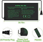 Seedling Heat Mat with Thermostat 40-108 Degrees Fahrenheit Warming Pad, Warm Hydroponic Heating Pad with Controller for Germination, 10" x 20.75" UL & MET-Certified - Image 2