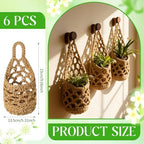12 Pieces 4 Inch Cotton Rope Macrame Plant Hangers Wall Planters - Image 3