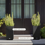 Veradek Block Series Pedestal Planter - Tall Rectangular Outdoor Planter - Image 4