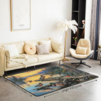 Erosebridal Sunset Mallard Duck Area Rug 6'6" x 4'11" Wildlife Moss Nature Living Room Rugs Dead Wood River Decorative Carpet Hunting Blue Yellow Indoor Floor Mat - Image 2
