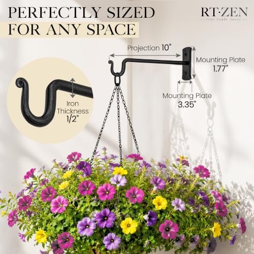 RTZEN Plant Hangers Outdoor or Indoor Heavy Duty Wall Bracket Hooks - Image 2