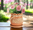 STP GOODS Ceramic Pot with Drainage Hole and Saucer, Plant Pots, Modern Decorative Planters for House Plants Indoor Flowers Plants, Cute Flower Pot - Gifts (Birds (1.7 L)) - Image 2