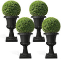 Large Outdoor Urn Planters 19.7" Tall, Classic Plastic Tall Planter with Vintage 3D Texture, Pedestal Flower Pots for Front Porch, Garden, Entryway, Indoor & Outdoor Use Black 4 by Unknown