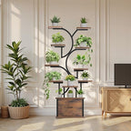 Plant Stand Indoor with Grow Lights - 11 Tiered Plant Shelf with Drawer, 65" Corner Plant Stands for Indoor Plants, Plant Stand for Multiple Plant, Flower Display Rack for Home, Living Room, Patio - Image 7