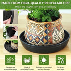 10Pack Plant Saucer 11 inch, Heavy Duty Flower Pot Saucers, Plant Pot Saucers Bulk, 1.5'' Deeper Plant Trays for Pots Durable Drip Trays for Potted Plants, Plant Saucers for Outdoors and Indoors - Image 5