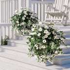 Artificial Flowers Artificial Petunias for Outdoors 2PCS Artificial Hanging Plants Outdoors Silk Flowers with Stems Outdoor Flowers Uv Resistant for Porch DecorTerrace Decor（White）Without Pot - Image 4
