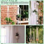 6Pcs Jute Crochet Long Plant Hanger for 4.72 to 7.09 Inch Pots, 6 Colors Polyester Macrame Plant Holder Hanging Planter Basket with Tassel for Indoor Outdoor Home Decor - Image 7