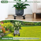 3 Packs 12 inches Metal Heart Outdoor Plant Caddy with Wheels Large Rolling Plant Stands Rolling Plant Dolly Heavy-Duty Plant Roller Base Movers for Indoor and Outdoor - Image 6