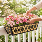 24 Inch Window Boxes Planters Railing Planter Box - 4 Pack Deck Railing Planter Boxes with Adjustable Brackets Coco Liners Balcony Planters Railing Hanging for Window Flower Boxes Outdoor Garden Decor - Image 3