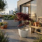 ECOBO 11.8" inches Eco-Friendly Round Planter Onda Indoor/Outdoor use, Durable, Versatile & Lightweight, Designed by Brazilian Artisans, Contemporary All-Weather Design –White - Image 4