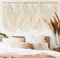 Macrame Wall Hanging Wedding Hanger Tassel Knotting Boho Decor 47"W*25"L by IOWER