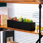 FillTouch 16.1 x 3.2 x 3.5 Inch,1 Pcs Long Rectangular Planter Box,Black - Image 2