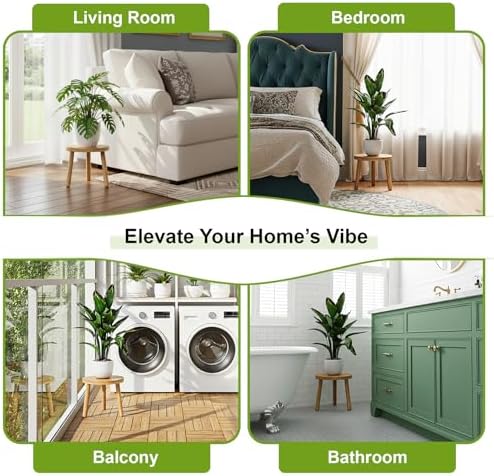 Delma Wood Plant Stands 3-Pack Indoor, Plant Stool, Light Brown - Image 4