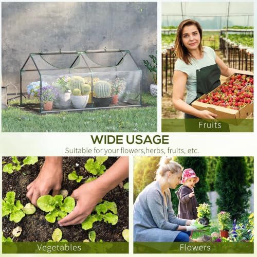 Outsunny 4' x 2' x 2' Portable Mini Greenhouse, Small Green House, Clear - Image 6