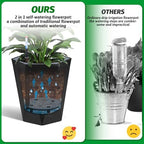 16 Inch Tall Planters Set of 2, Self Watering Plant Pots Outdoor Planters - Image 7