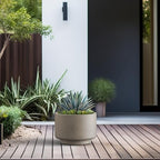 Kante Weathered Concrete Planter 12.6" Dia All-Weather Round Accent Pot - Image 5