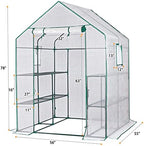 56x55x78 Walk-in Greenhouse for Outdoors, 3-Tier Plant House with 8 Shelves - Image 5