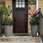 2-Pack 19" Rustic Black Resin Tall Planters with Wave Texture - Image 3