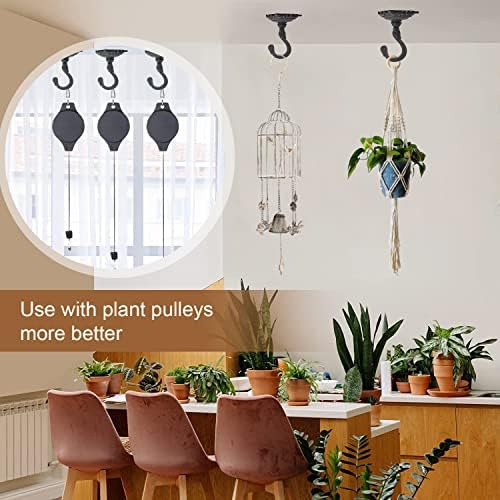 Sungmor Heavy Duty Cast Iron Swag Ceiling Hooks -3 Pack Black, 3.5x3.9 Inch - Image 4