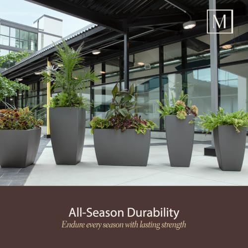 Mayne Kade 32in Self-Watering Modern Tall Square Planter, Black - Image 7