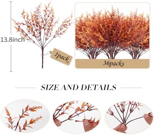 RECUTMS Fake Fall Plants for Outdoor Faux Lavender Flowers Fake Greenery - Image 2