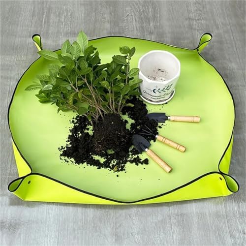 Oxford Cloth Planting Mat 50-150cm Gardening Potting Pad Foldable Garden Plant Flower Pot Transplanting Waterproof Mats for Indoor Plant Repotting(Green 100x150cm) - Image 4