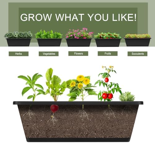 Vertical Garden Planter 4 Tier Planters for Outdoor Plants Vertical Raised Garden Bed with Drainage Holes Herb Garden Planter Outdoor Indoor Patio Yard Balcony (Black) - Image 4