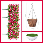 Artificial Flowers with Hanging Basket, Outdoor Faux Plants UV Resistant - Image 2